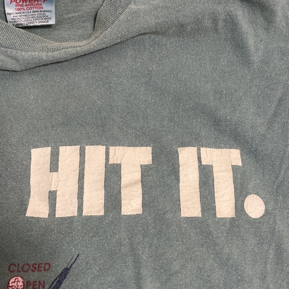 Vintage single stitch just hit it graphic logo, double side, close open tshirt - Picture 5 of 13